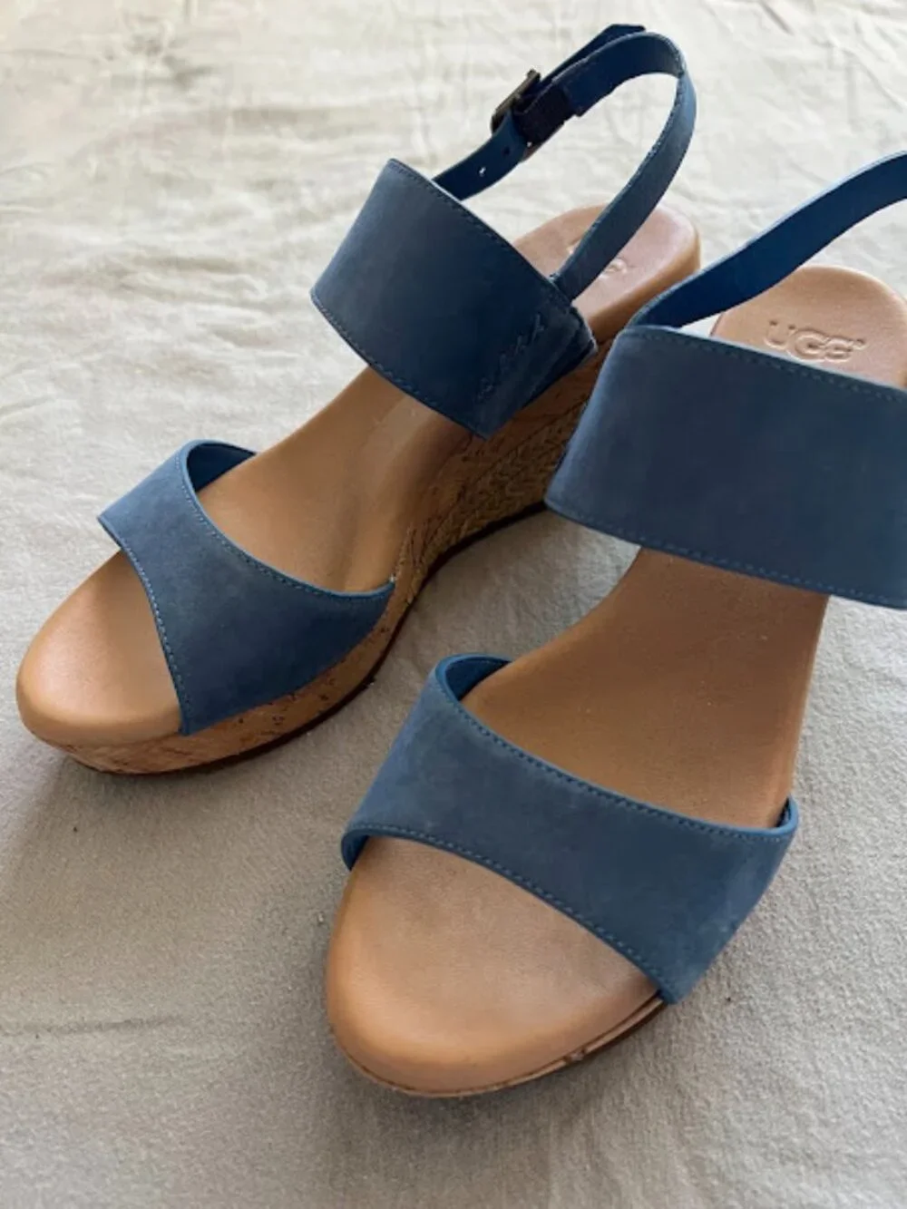Ugg Australia Blue Elena Espadrille Wedge Sandals Size 7